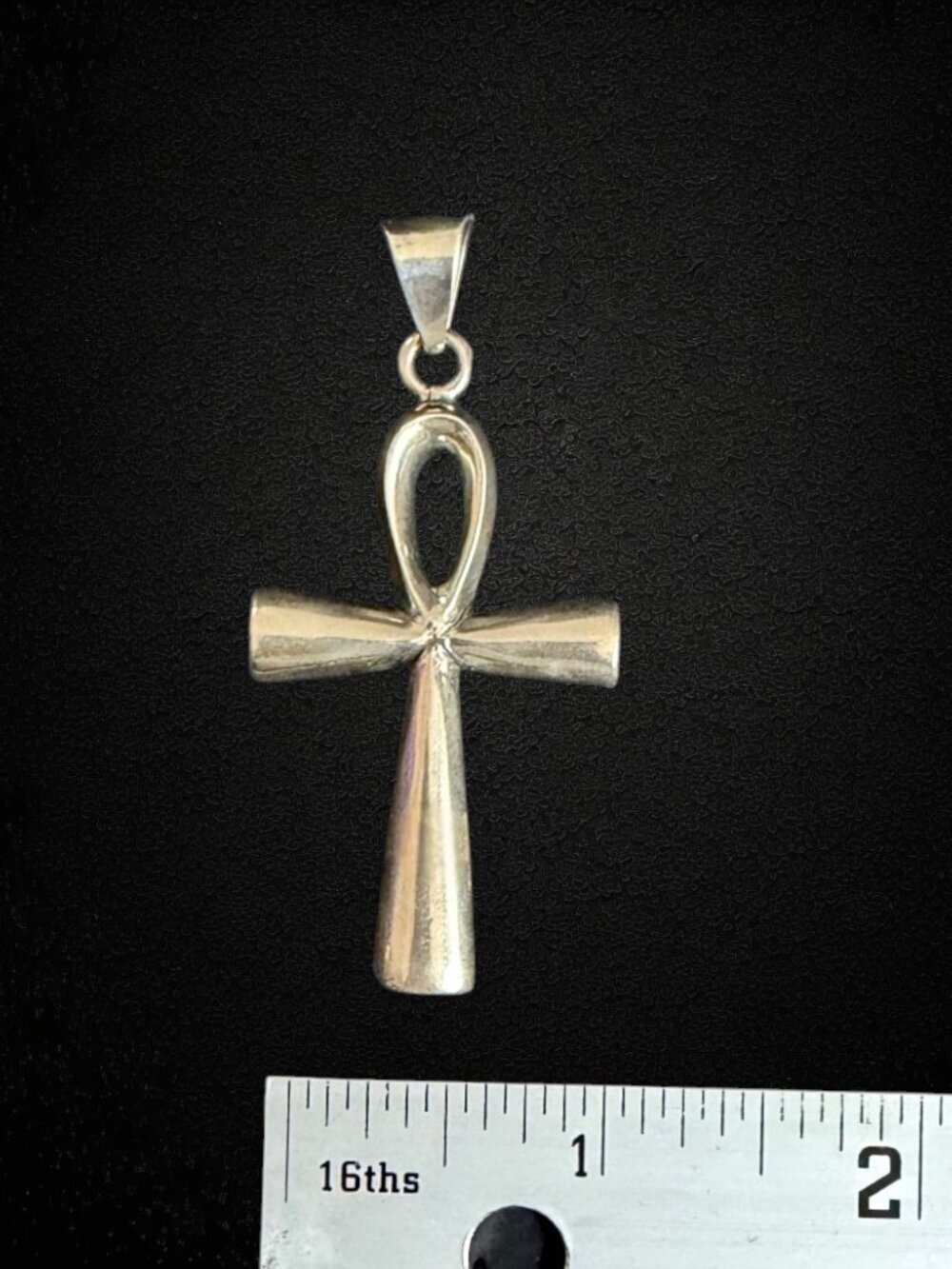 925 Sterling Silver Ankh Cross Pendant Large Egyptian Symbol Mexico 14.7g